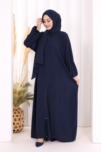Şallı Namaz Elbisesi 3857 Lacivert - 2