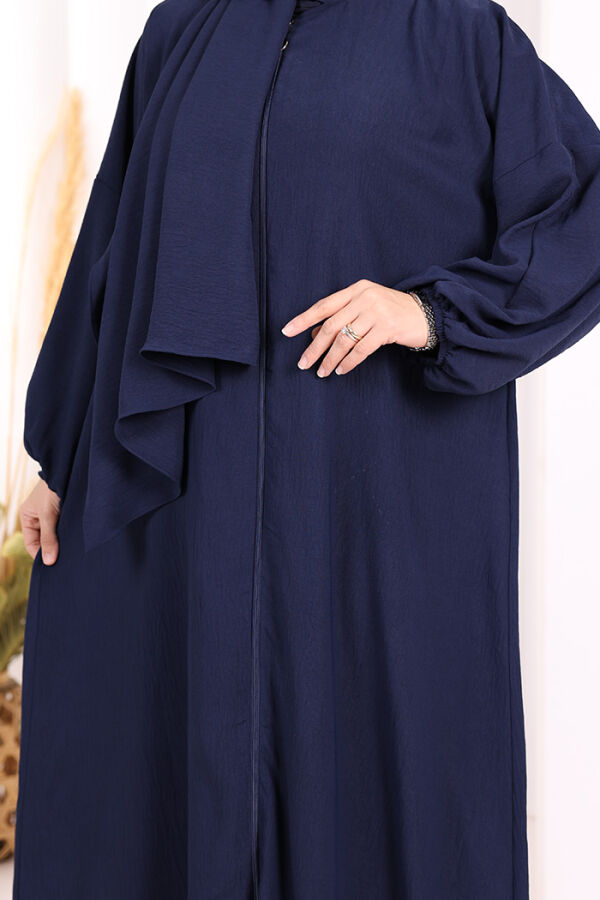 Şallı Namaz Elbisesi 3857 Lacivert - 6