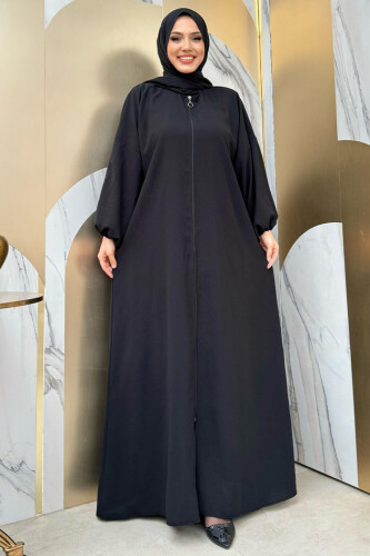 Şallı Namaz Elbisesi 3857 Siyah - Bym Fashion