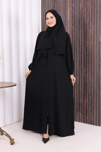 Şallı Namaz Elbisesi 3857 Siyah - Bym Fashion