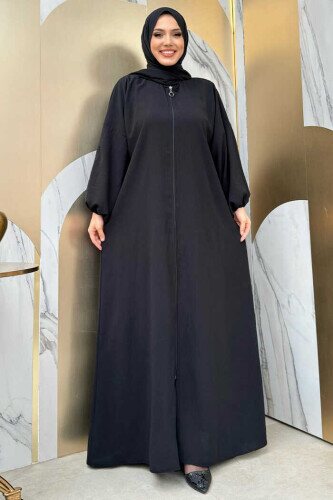 Şallı Namaz Elbisesi 3857 Siyah - bym fashion