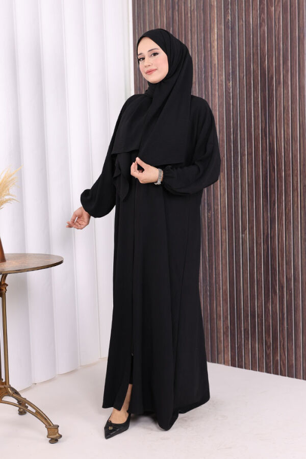 Şallı Namaz Elbisesi 3857 Siyah - 2