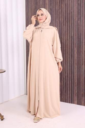 Şallı Namaz Elbisesi 3857 Taş - Bym Fashion