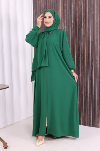Şallı Namaz Elbisesi 3857 Zümrüt - 2