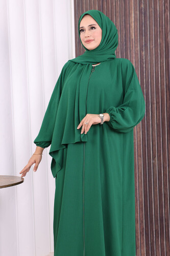 Şallı Namaz Elbisesi 3857 Zümrüt - 5