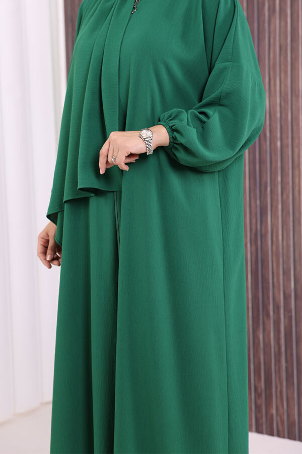 Şallı Namaz Elbisesi 3857 Zümrüt - 6
