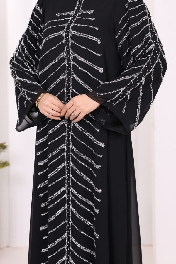 Taş Detaylı Abiye Elbise 3915 Siyah - 6