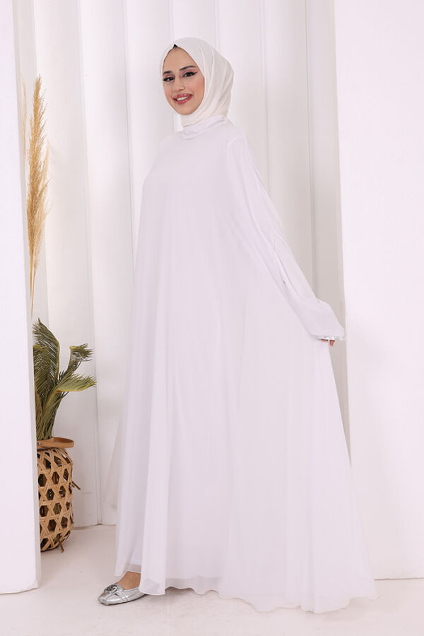 Elbise Abaya Takım 3921 Ekru - 3
