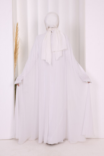 Elbise Abaya Takım 3921 Ekru - 4