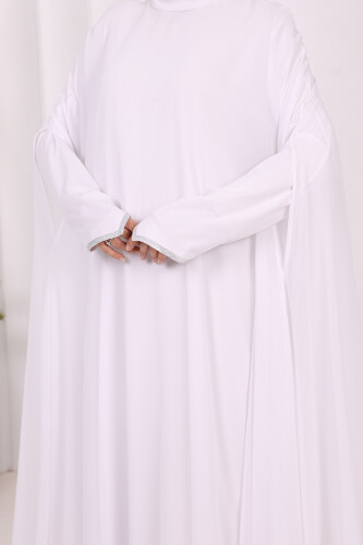 Elbise Abaya Takım 3921 Ekru - 6