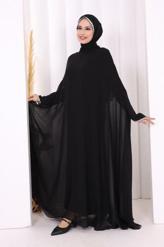 Elbise Abaya Takım 3921 Siyah - 4