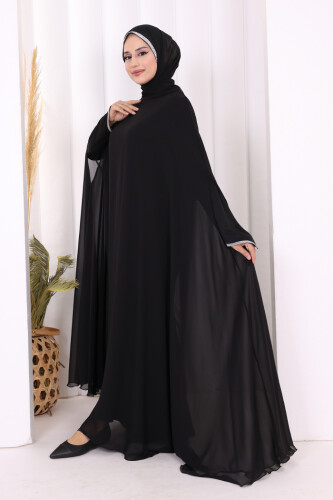 Elbise Abaya Takım 3921 Siyah