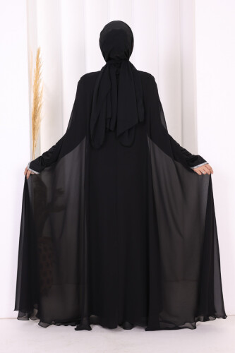 Elbise Abaya Takım 3921 Siyah - 5
