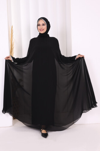 Elbise Abaya Takım 3921 Siyah - 8