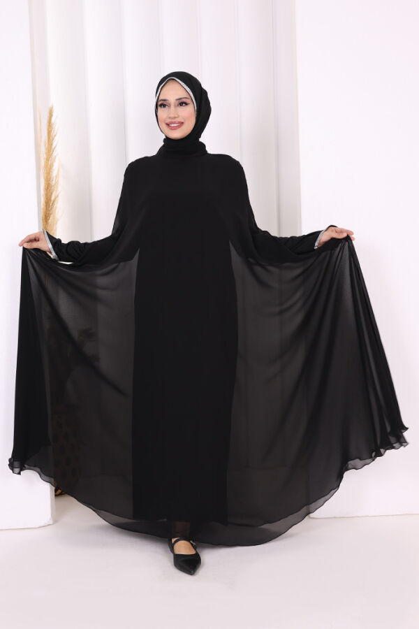 Elbise Abaya Takım 3921 Siyah - 8