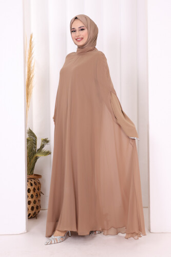 Elbise Abaya Takım 3921 Vizon - 2