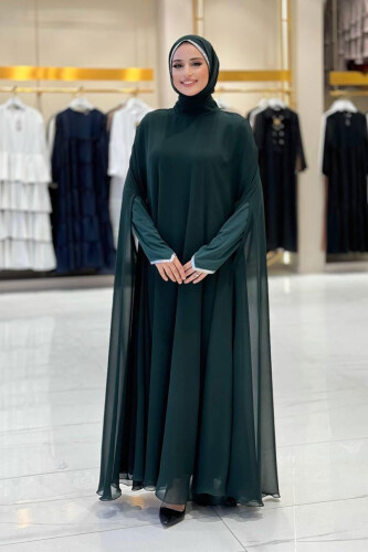 Elbise Abaya Takım 3921 Zümrüt - Bym Fashion