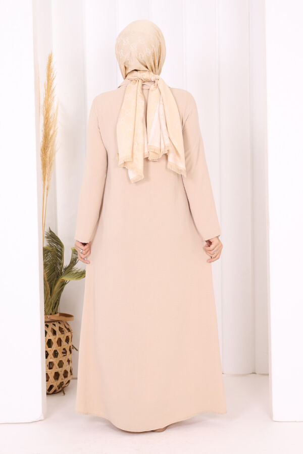 Çıt Çıt Düğme Detaylı Elbise 3928 Taş - 3