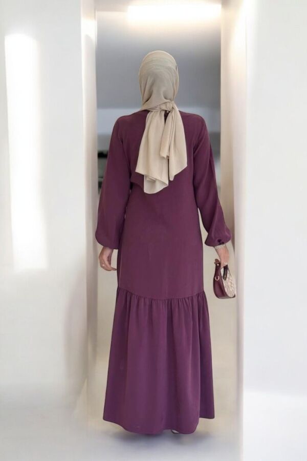 Bağlama Detaylı Elbise 3974 Bordo - 2
