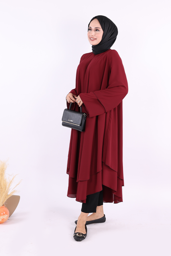 Kat Detaylı Tunik 3988 Bordo - 2