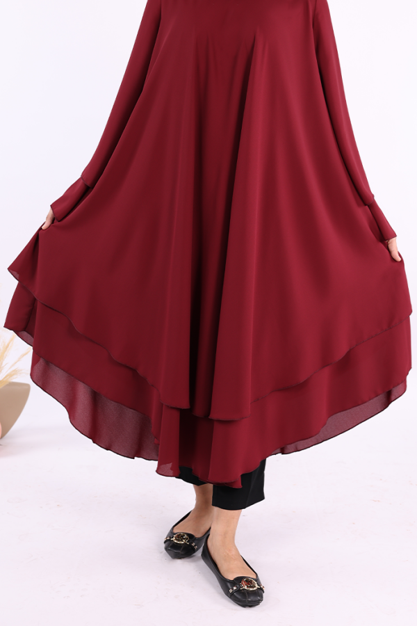 Kat Detaylı Tunik 3988 Bordo - 6