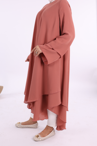 Kat Detaylı Tunik 3988 Gül Kurusu - 6