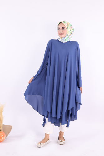 Kat Detaylı Tunik 3988 İndigo - Bym Fashion