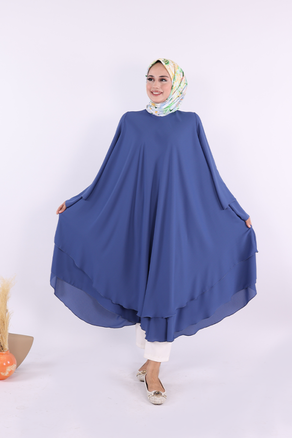 Kat Detaylı Tunik 3988 İndigo - 3