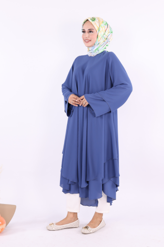 Kat Detaylı Tunik 3988 İndigo - 2