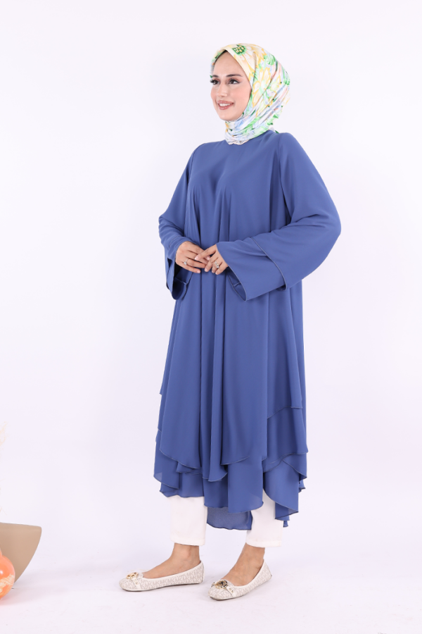 Kat Detaylı Tunik 3988 İndigo - 2