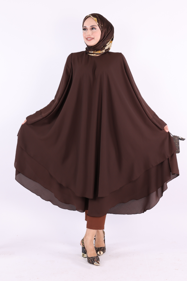 Kat Detaylı Tunik 3988 Kahverengi - 3