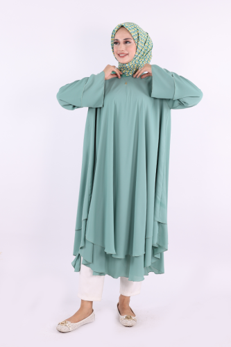 Kat Detaylı Tunik 3988 Mint 