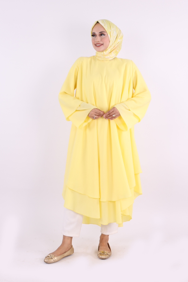 Kat Detaylı Tunik 3988 Sarı - 1