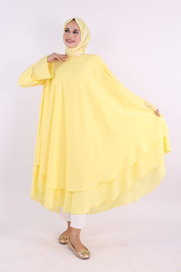 Kat Detaylı Tunik 3988 Sarı - 3