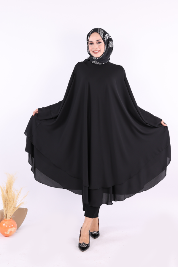 Kat Detaylı Tunik 3988 Siyah - 3