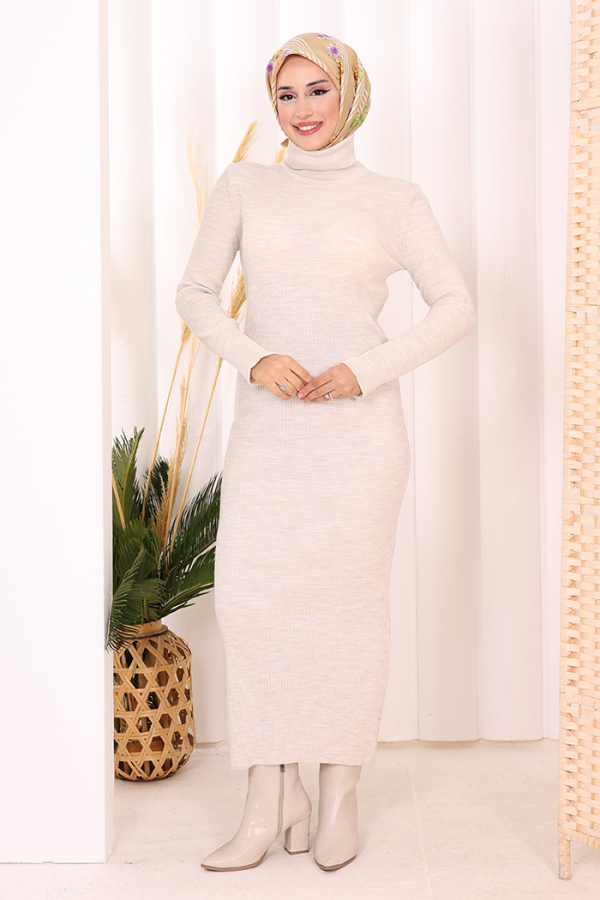 4100 Fischer Cordkleid Stein - 2