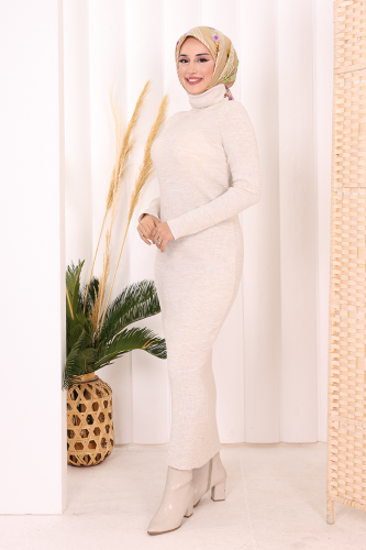 4100 Fischer Cordkleid Stein - 3