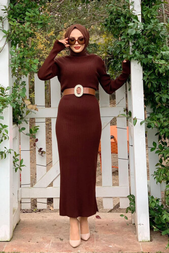 4100 Fischer Cordkleid Braun - Bym Fashion