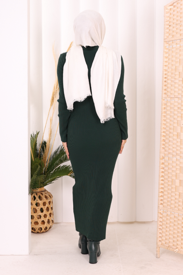 4100 Fisherman Cord Kleid Smaragd - 4