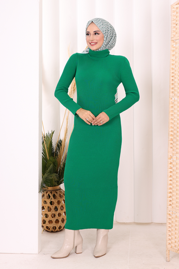 4100 Fischer Cordkleid Grün - 2