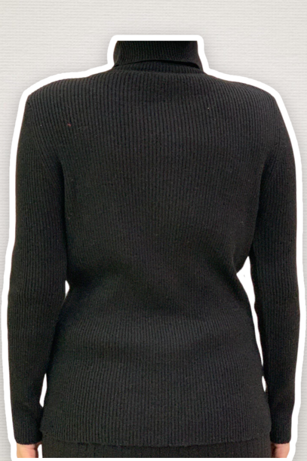 Balıkçı Yaka Düz Model Triko Kazak 4138 Siyah - 2