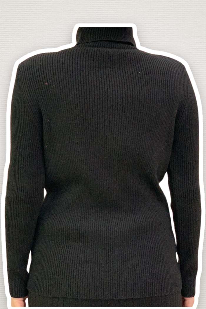 Balıkçı Yaka Düz Model Triko Kazak 4138 Siyah - 3