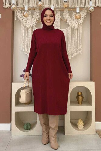 4261 Triko Tunik Bordo 