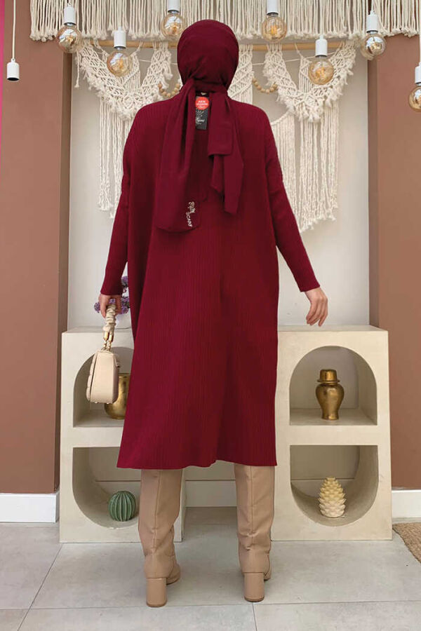 4261 Triko Tunik Bordo - 3