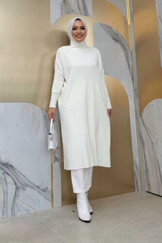 4261 Triko Tunik Ekru 