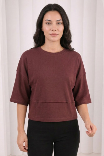 5500 bel oturtmalı  T-Shirt Kahverengi