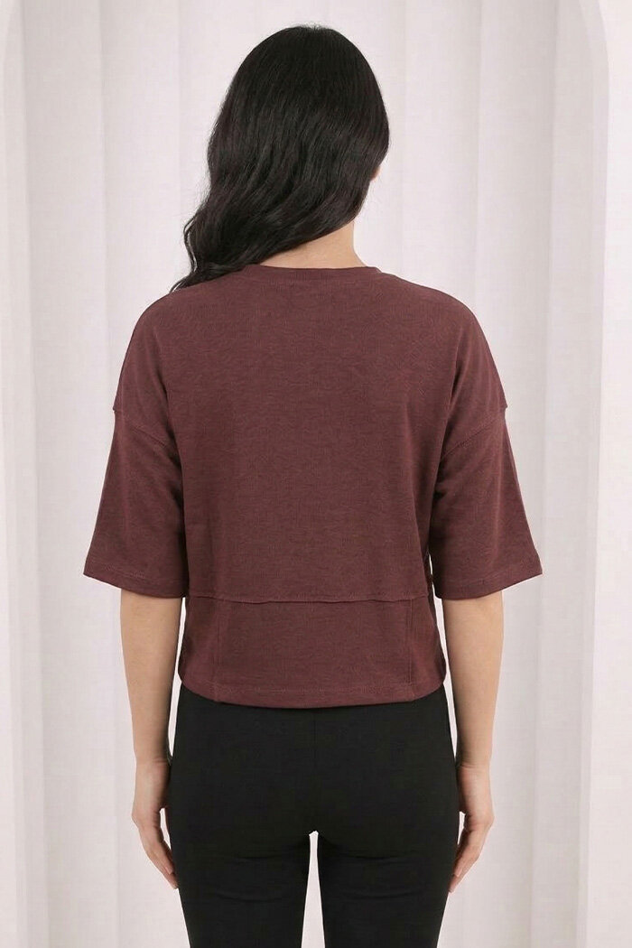 5500 bel oturtmalı  T-Shirt Kahverengi - 3