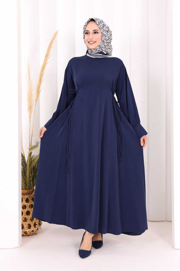 Bağlama Detaylı Elbise 6015 Lacivert