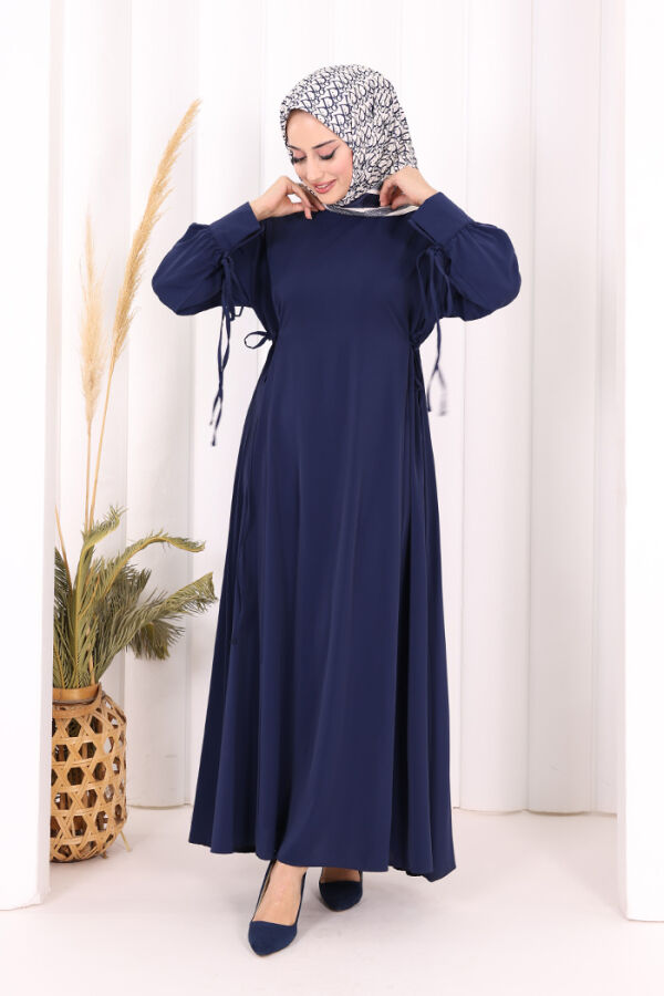 Bağlama Detaylı Elbise 6015 Lacivert - 2