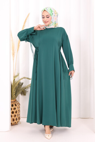 Bağlama Detaylı Elbise 6015 Zümrüt - 2